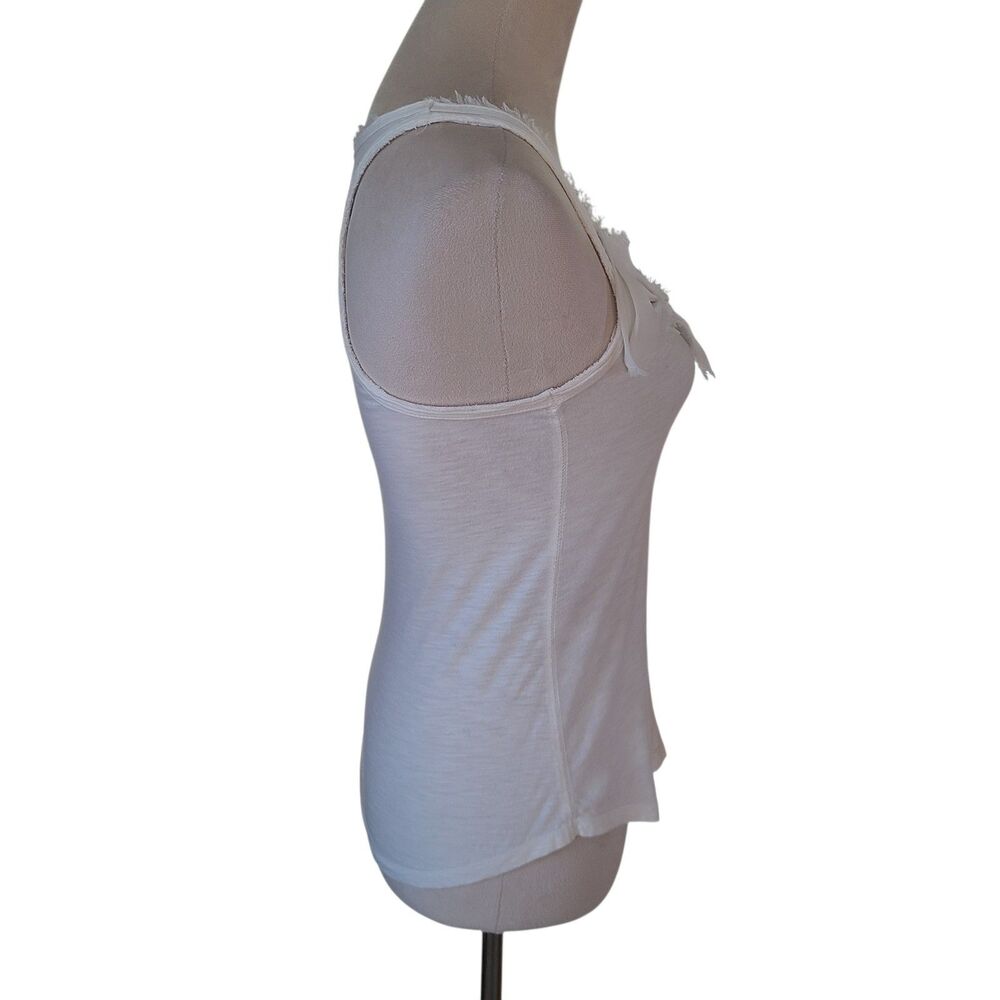 VTG Hollister Y2K White Bow Tank Top Coquette Camisole Fitted XS Fairycore - Picture 9 of 9